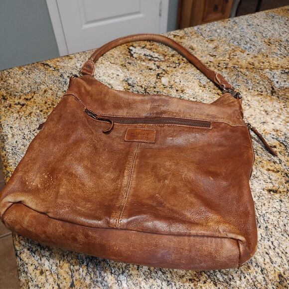 Bull And Hunt 0370 Heritage Distressed Brown Soft Leather Hobo Boho Shoulder Bag - Picture 5 of 16